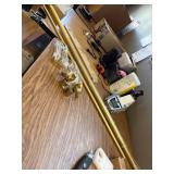 1-1/8 in Brushed Gold Curtain Rod, Bird Finials, 36-72 Double