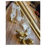1-1/8 in Brushed Gold Curtain Rod, Bird Finials, 36-72 Double