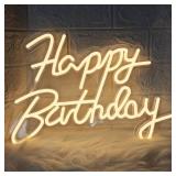 Happy Birthday Neon Signs, Adjustable LED USB Neon Backdrop