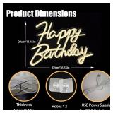 Happy Birthday Neon Signs, Adjustable LED USB Neon Backdrop