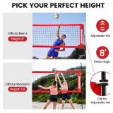 $70 Bearwill 12FT Portable Volleyball Net with Carry Bag Freestanding