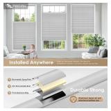 $64 LazBlinds Cordless Cellular Shades 31x64 Gray, Light Filtering