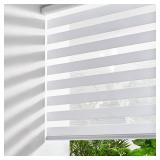 $76 Persilux Zebra Cordless Roller Shades, 42x72, White