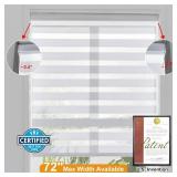 $76 Persilux Zebra Cordless Roller Shades, 42x72, White
