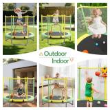 $90 Trampoline for Kids: Anti-Rust Toddler Trampoline with Net