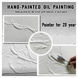 $54 Abstract Canvas Wall Art, 24 x 48 in, White Decor for Living Room