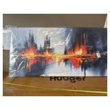 $60 Black Abstract Wall Art 20x39.5 Ready to Hang for Home Decor