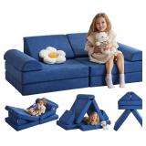$104 Miss Fabric Kids Couch, Modular Foam Floor Sofa, Convertible Sofa