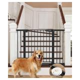 $90 Cumbor 29.7-46' Baby Gate for Stairs, Auto-Close, Black
