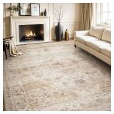 $170 AMOAMI Area Rug 9x12 - Soft Beige Non-Slip Washable Living Room