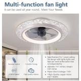 $80 KINDLOV Flush Mount Ceiling Fan with Light, 6-Speed Remote, White