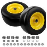 $71 HQPASFY 13x6.50-6 Flat-Free Mower Tire & Wheel Set, 2 Front Tires