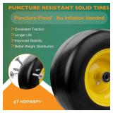 $71 HQPASFY 13x6.50-6 Flat-Free Mower Tire & Wheel Set, 2 Front Tires