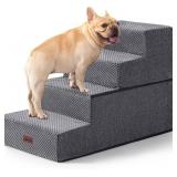 Dog Steps for Bed and Couch, 4-Step Pet Stairs, 18.5' H Grey