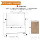 $226 VIZ-PRO Double-Sided Whiteboard, 72x48 in, Magnetic, Aluminum