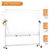 $226 VIZ-PRO Double-Sided Whiteboard, 72x48 in, Magnetic, Aluminum