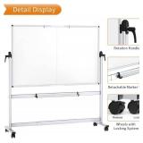 $226 VIZ-PRO Double-Sided Whiteboard, 72x48 in, Magnetic, Aluminum