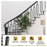 LMYYGOO Wrought Iron Staircase Interior Balusters 10-Pcs, Rhomboid