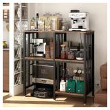 $107 Adjustable Kitchen Bakers Rack with Power Outlet, 4-Tier Cart