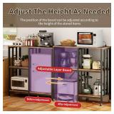 $107 Adjustable Kitchen Bakers Rack with Power Outlet, 4-Tier Cart