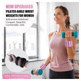Pilates Wrist & Ankle Weights for Women - 2 Set (1 lb & 2.2 lb)