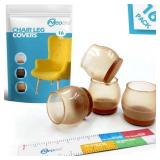Neoera Chair Leg Covers 16 Pcs Round Brown with Felt Silicone Pads