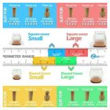 Neoera Chair Leg Covers 16 Pcs Round Brown with Felt Silicone Pads