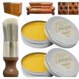 3-Pack Leather Furniture Salve & Brush Set for Leather & Wood
