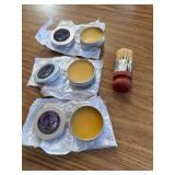 3-Pack Leather Furniture Salve & Brush Set for Leather & Wood