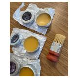 3-Pack Leather Furniture Salve & Brush Set for Leather & Wood