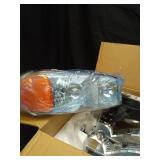 KarSpareHub Headlights Assembly for 99-07 GMC Sierra, Compatible with 99-06 GMC Yukon Headlamp Replacement Chrome Housing Driver & Passenger Side - Retail: $80