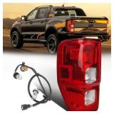 Halogen Tail Lights Includes Bulb and Harness Compatible with 2019 2020 2021 2022 2023 Ford Ranger Original Model Taillight Rear Brake Lamp OE:KB3Z13405F(2019-2022 Halogen Type, Left Driver Side) - Re