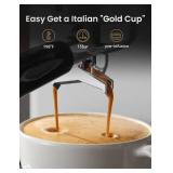 Neretva Espresso Machine, 15 Bar Espresso Coffee Machine with Visible Pressure Guage Professional Espresso Maker with Milk Frother & Stainless Steel for Home Barista Latte and Cappuccino Maker-Silver 