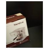 Neretva Espresso Machine, 15 Bar Espresso Coffee Machine with Visible Pressure Guage Professional Espresso Maker with Milk Frother & Stainless Steel for Home Barista Latte and Cappuccino Maker-Silver 