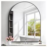 FORBATH Arched Wall Mirror 40\"x48\", Large Arch Bathroom Mirror Black Aluminum Wide Frame for Decor Dresser Mirror for Bedroom Living Room Entryway, Hanging or Leaning Against Wall - Retail: $189
