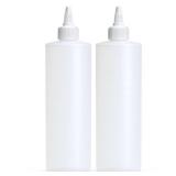 BRIGHTFROM Condiment Squeeze Bottles, 16 OZ Empty Squirt Bottle with Twist Top Cap, Leak Proof - Great for Ketchup, Mustard, Syrup, Sauces, Dressing, Oil, Arts and Crafts, BPA FREE Plastic - 2 PACK - 