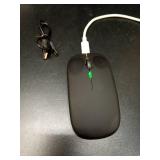 WREANU Wireless Bluetooth Mouse Rechargeable Laptop Mice with LED Lights Silent Slim Use(BT5.2 and 2.4G Portable USB) Dual Mode Computer Mouse for Laptop/iPad/Tablet/Apple/Computer/Mac (Black) - Retai