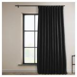 HPD Half Price Drapes - Faux Linen Curtains for Living Room (1 Panel) - 100W X 84L - Extra Wide Textured Room Darkening Curtains for Bedroom 84 Inches Long - Drapes for Home Decor, Essential Black - R