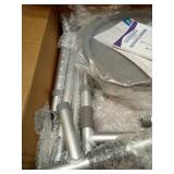 HOMLAND Bedside Commode with Padded Seat and Backrest, Aluminum Commode Toilet with Bucket, Easy Cleaning Portable Toilet for Adults and Seniors, 350 lb Capacity Enhanced Crossbar - Retail: $90