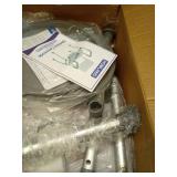 HOMLAND Bedside Commode with Padded Seat and Backrest, Aluminum Commode Toilet with Bucket, Easy Cleaning Portable Toilet for Adults and Seniors, 350 lb Capacity Enhanced Crossbar - Retail: $90