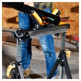 WORKESS 4 in 1 Roller Stand, Stable 440 Lbs Load Capacity with Saw Horses, V-Shaped, Multi-Directional Rollers & Outfeed Roller, Adjustable Height 33â- 50â, Folding for Woodworking - Retail: