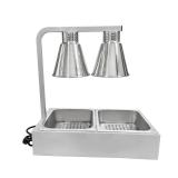 Portable French Fry Warmer Infrared Heat Lamp Warmer Food Holding Station with Dual Bulbs and Trays Commercial - Retail: $299