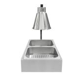 Portable French Fry Warmer Infrared Heat Lamp Warmer Food Holding Station with Dual Bulbs and Trays Commercial - Retail: $299