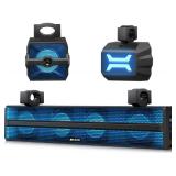 Ehaho 2.1CH Stereo UTV Sound Bar (Subwoofer) and Speakers, 26 Inch Bluetooth ATV Soundbar with RGB Lights, Waterproof Golf Cart Speakers, Marine Sound bar Compatible with SXS Polaris RZR Can-Am - Reta
