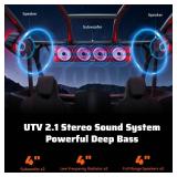 Ehaho 2.1CH Stereo UTV Sound Bar (Subwoofer) and Speakers, 26 Inch Bluetooth ATV Soundbar with RGB Lights, Waterproof Golf Cart Speakers, Marine Sound bar Compatible with SXS Polaris RZR Can-Am - Reta