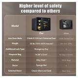 ADIMO Safe Box with Fireproof Waterproof Money Bag, Alloy Steel Home Safe with Digital Keypad, Dual Key Lock, Fireproof Money Bag & LED Light, 1.2 Cuft Personal Document Lock Box for Office Dorm Hotel