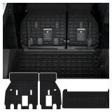 Cargo Mat with Backrest Protection for 2021-2024 2025 Toyota Sienna, TPE All Weather Protection Cargo Liner with Velcro Rear Seats Backrest car Accessories-Black - Retail: $139