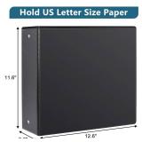 CIXILDTS 3\" 3 Ring Binder, Standard 3-Inch Round Ring Binder Fit Letter Size Paper, Presentation View Binders, 6 Packs, Black - Retail: $54