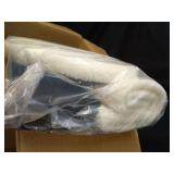 Round Boucle Ottoman with Storage Set of 2, White Ottoman Poufs for Living Room, Sherpa Storage Ottoman Stool, Cute Teddy Foot Rest, White Makeup Vanity Stool Chair, Small Coffee Table - Retail: $73