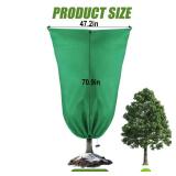 2Pcs Plant Frost Protection Covers 95x95 Inches â Reusable Breathable Freeze Blankets with Drawstring, Waterproof Non-Woven Fabric Frost Cloth for Winter Plant, Shrub, Tree, and Garden Protection